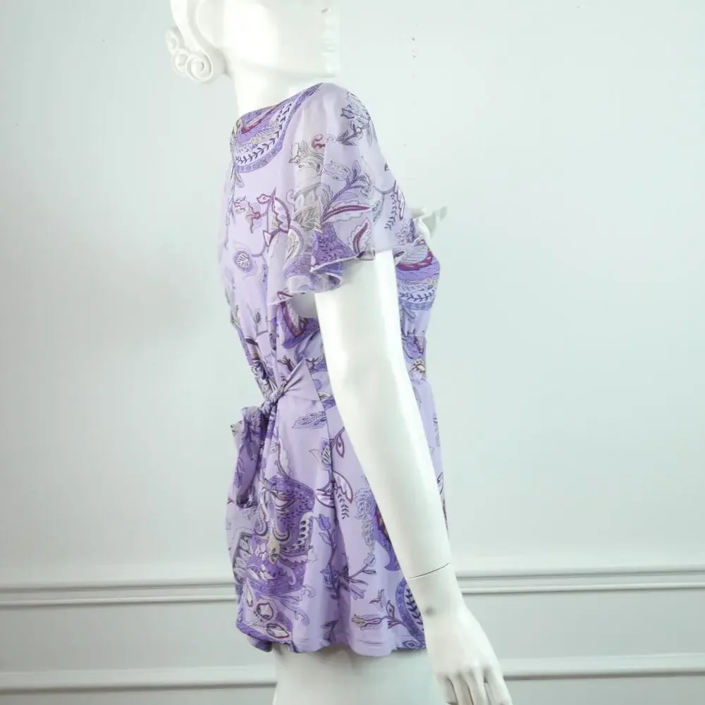 Vintage Y2K Babydoll Top Large Fairy Sheer Mesh Pastel Paisley Coquette Dainty - Picture 5 of 7